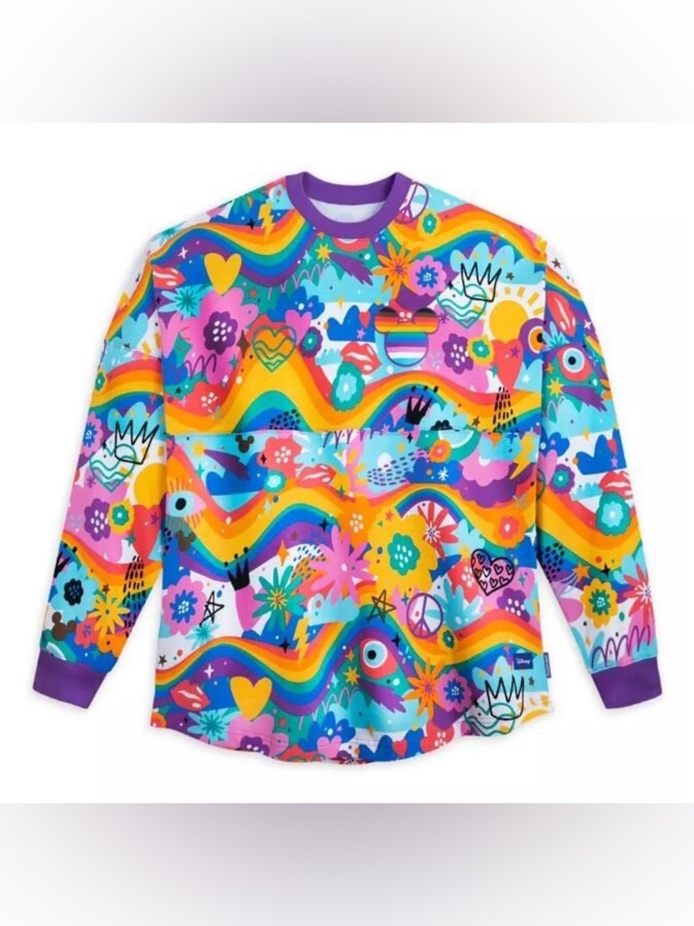 Disney Parks Bright Rainbow Wave Pride spirit jersey NWT